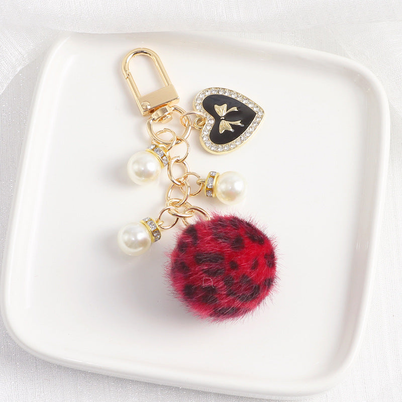 Wholesale Leopard Fur Ball Keychain